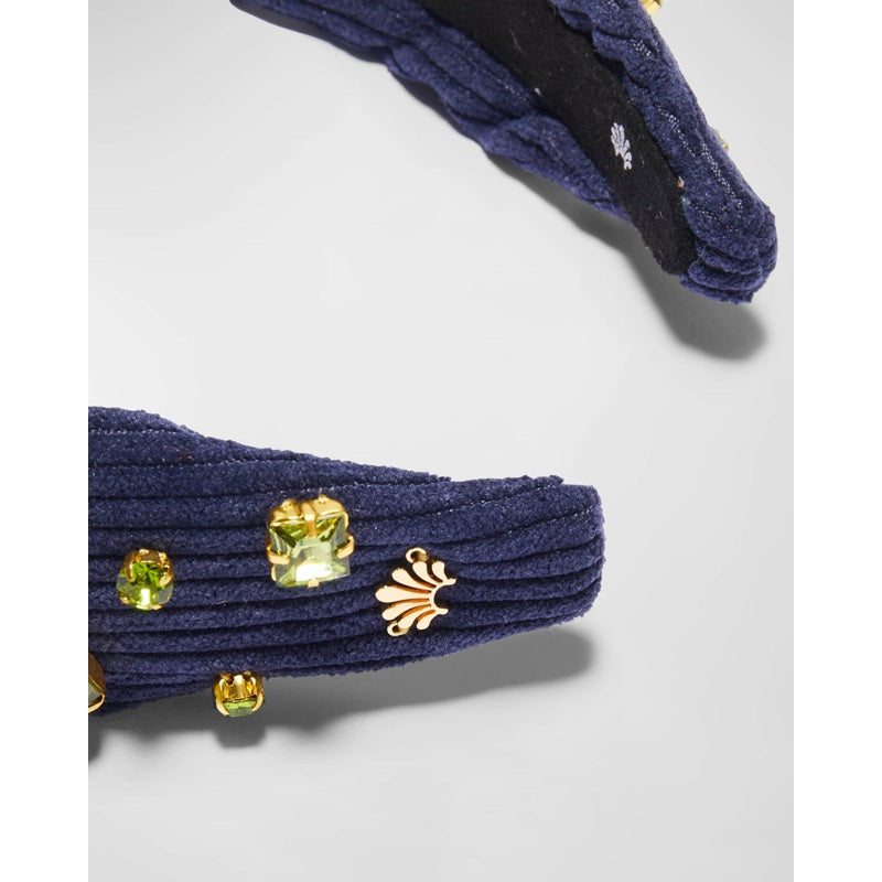 Faixa de cabeça com nó fino de veludo cotelê enfeitada - Mercado de Luxo - O Maior E-Commerce de Bens, Produtos e Serviços de Luxo do Brasil.