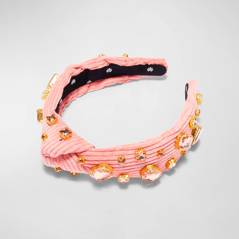 Faixa de cabeça fina com nó em veludo cotelê enfeitada - Mercado de Luxo - O Maior E-Commerce de Bens, Produtos e Serviços de Luxo do Brasil.