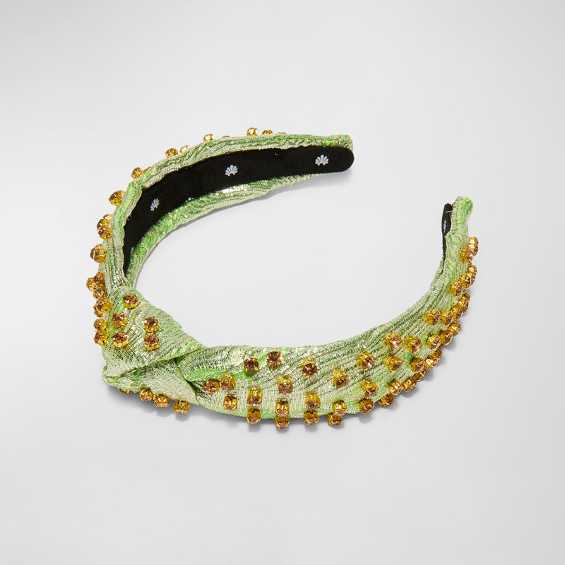 Faixa de cabeça de brocado com nó embelezado - Mercado de Luxo - O Maior E-Commerce de Bens, Produtos e Serviços de Luxo do Brasil.