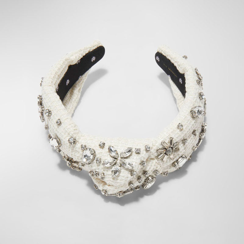 Faixa de cabeça com nó em tweed enfeitada - Mercado de Luxo - O Maior E-Commerce de Bens, Produtos e Serviços de Luxo do Brasil.