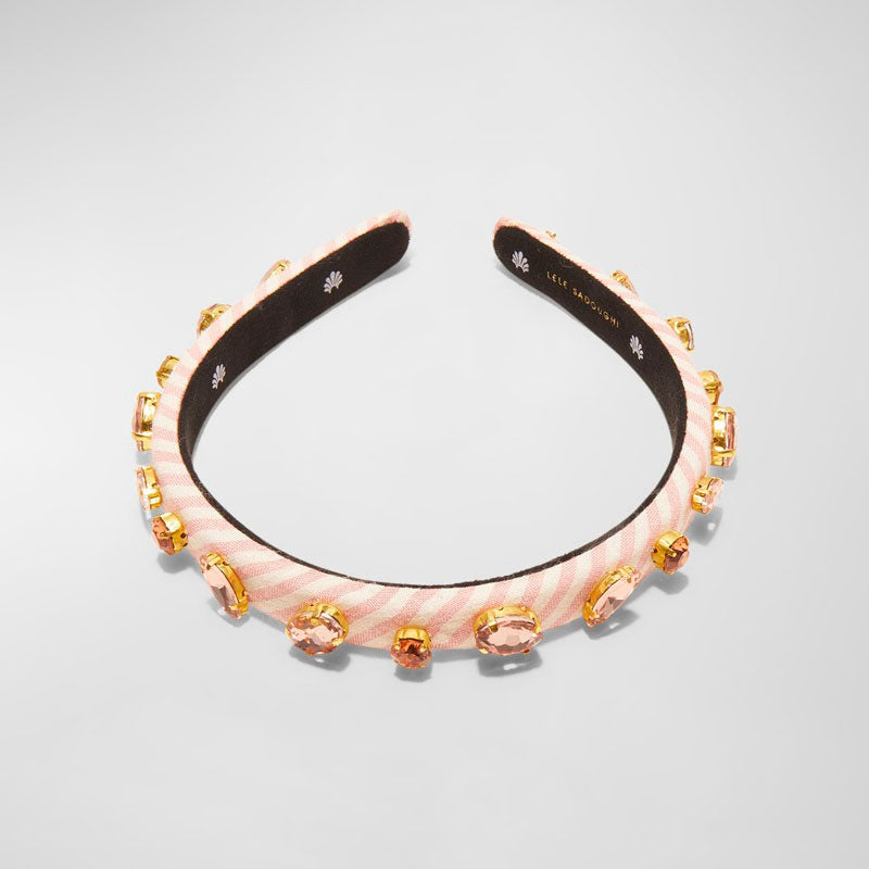 Faixa de cabeça com detalhes em seersucker da Gigi - Mercado de Luxo - O Maior E-Commerce de Bens, Produtos e Serviços de Luxo do Brasil.