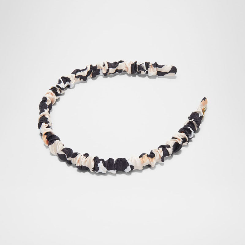 Faixa de cabeça de seda com estampa de leopardo Jessie - Mercado de Luxo - O Maior E-Commerce de Bens, Produtos e Serviços de Luxo do Brasil.