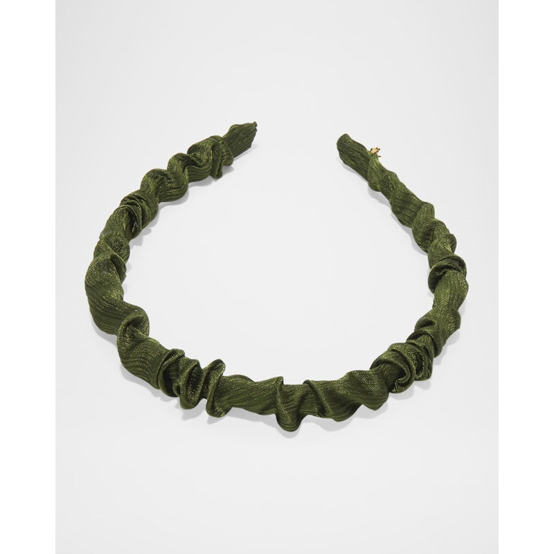 Faixa de cabeça de seda franzida Jessie - Mercado de Luxo - O Maior E-Commerce de Bens, Produtos e Serviços de Luxo do Brasil.