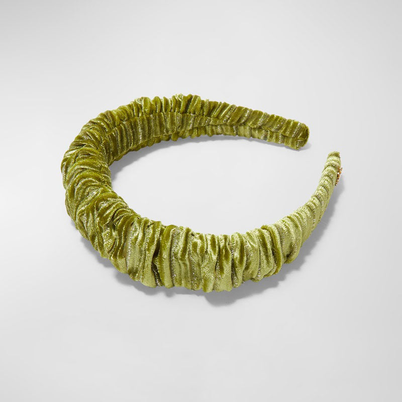 Faixa de cabeça franzida de veludo Kelly - Mercado de Luxo - O Maior E-Commerce de Bens, Produtos e Serviços de Luxo do Brasil.