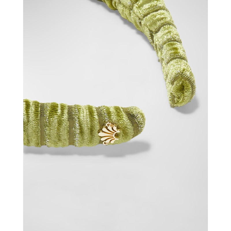 Faixa de cabeça franzida de veludo Kelly - Mercado de Luxo - O Maior E-Commerce de Bens, Produtos e Serviços de Luxo do Brasil.