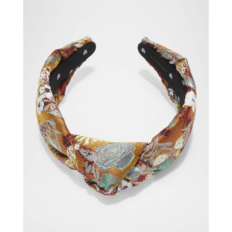 Faixa de cabeça floral de brocado com nó - Mercado de Luxo - O Maior E-Commerce de Bens, Produtos e Serviços de Luxo do Brasil.