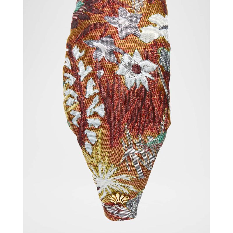 Faixa de cabeça floral de brocado com nó - Mercado de Luxo - O Maior E-Commerce de Bens, Produtos e Serviços de Luxo do Brasil.