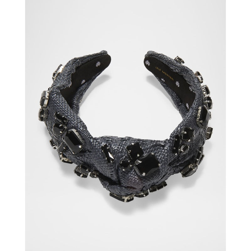 Faixa de cabeça de ráfia com nó e enfeites - Mercado de Luxo - O Maior E-Commerce de Bens, Produtos e Serviços de Luxo do Brasil.