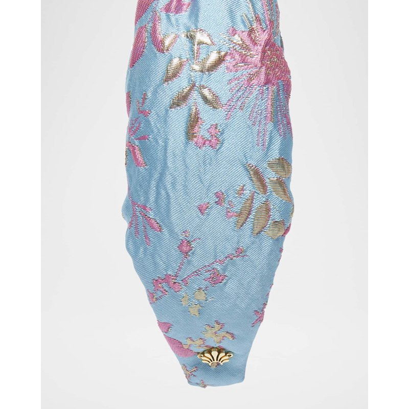 Faixa de cabeça de brocado floral com nó - Mercado de Luxo - O Maior E-Commerce de Bens, Produtos e Serviços de Luxo do Brasil.