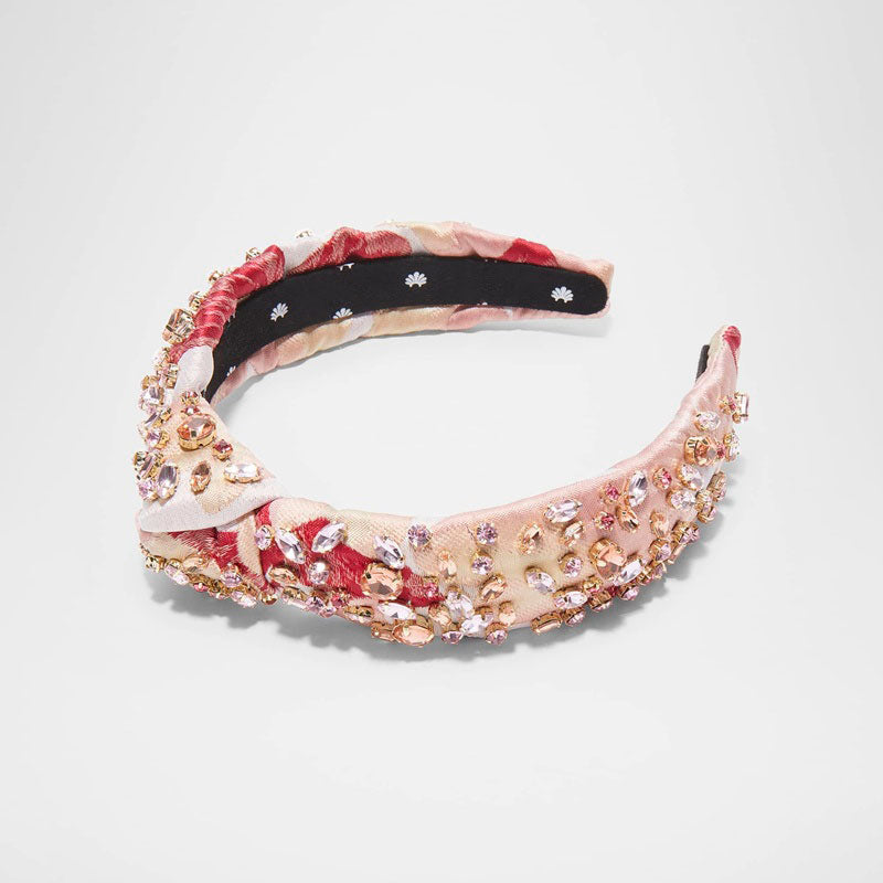 Faixa de cabeça fina com detalhes florais e nós - Mercado de Luxo - O Maior E-Commerce de Bens, Produtos e Serviços de Luxo do Brasil.