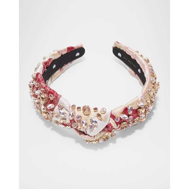 Faixa de cabeça fina com detalhes florais e nós - Mercado de Luxo - O Maior E-Commerce de Bens, Produtos e Serviços de Luxo do Brasil.