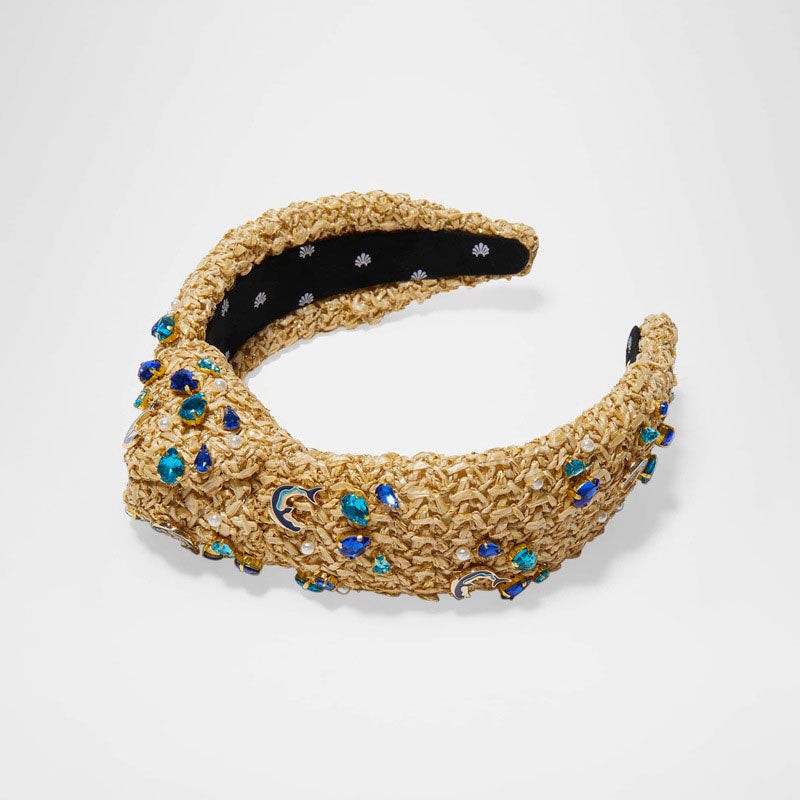 Faixa de cabeça embelezada com golfinhos de ráfia com nós - Mercado de Luxo - O Maior E-Commerce de Bens, Produtos e Serviços de Luxo do Brasil.