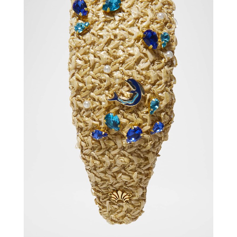 Faixa de cabeça embelezada com golfinhos de ráfia com nós - Mercado de Luxo - O Maior E-Commerce de Bens, Produtos e Serviços de Luxo do Brasil.