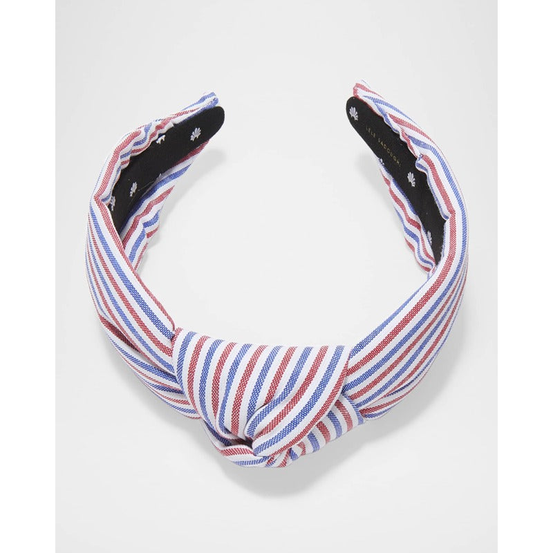 Faixa de cabeça de algodão listrada com nós - Mercado de Luxo - O Maior E-Commerce de Bens, Produtos e Serviços de Luxo do Brasil.