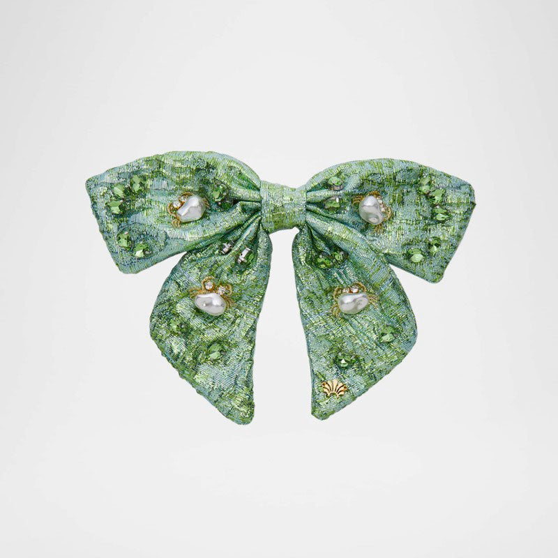 Presilha de laço embelezada com pérolas Libby - Mercado de Luxo - O Maior E-Commerce de Bens, Produtos e Serviços de Luxo do Brasil.