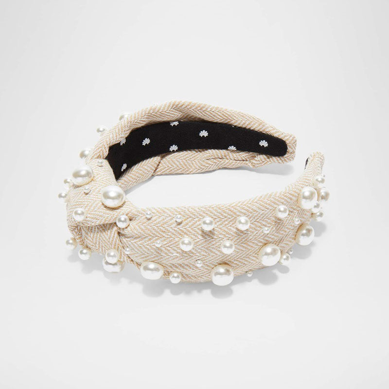 Faixa de cabeça com nó de pérolas mistas - Mercado de Luxo - O Maior E-Commerce de Bens, Produtos e Serviços de Luxo do Brasil.