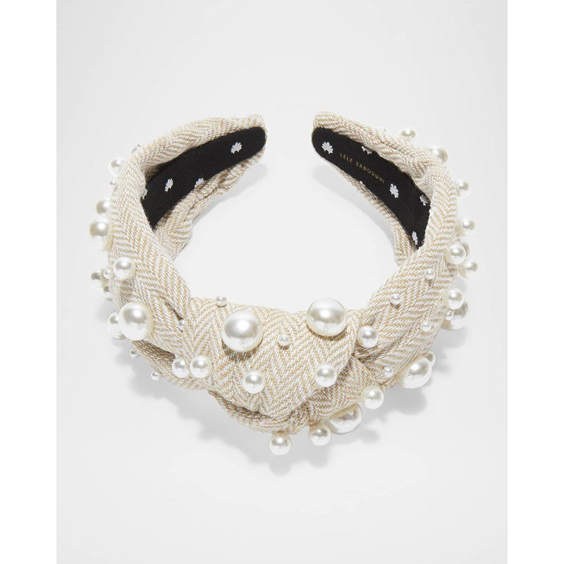 Faixa de cabeça com nó de pérolas mistas - Mercado de Luxo - O Maior E-Commerce de Bens, Produtos e Serviços de Luxo do Brasil.