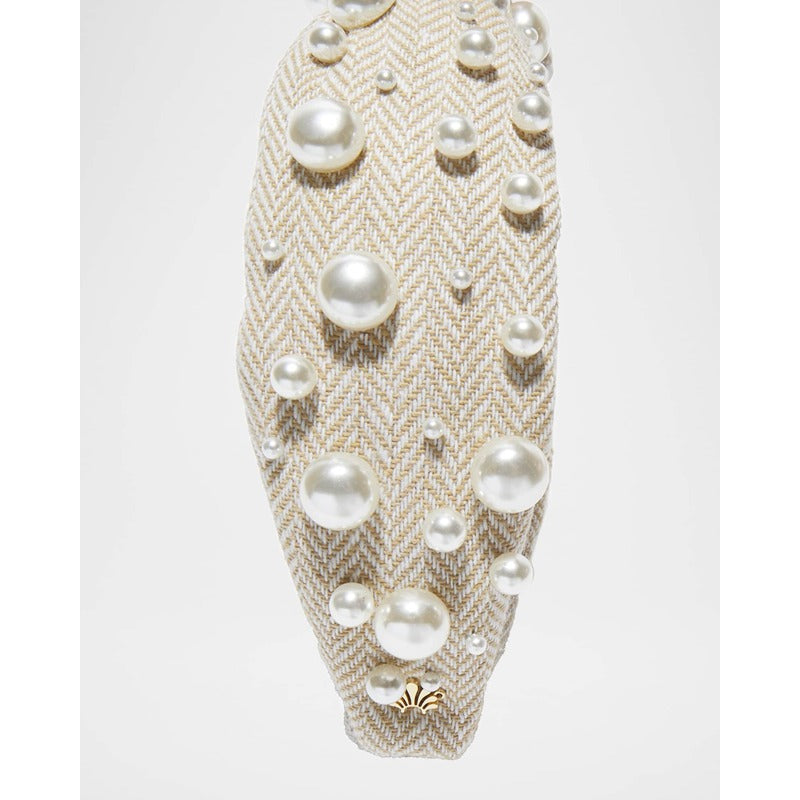 Faixa de cabeça com nó de pérolas mistas - Mercado de Luxo - O Maior E-Commerce de Bens, Produtos e Serviços de Luxo do Brasil.