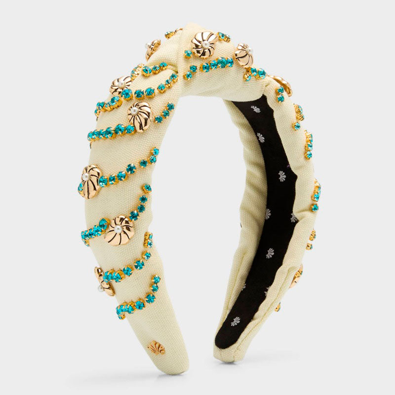 Faixa de cabeça com nó e enfeites Nautilus - Mercado de Luxo - O Maior E-Commerce de Bens, Produtos e Serviços de Luxo do Brasil.