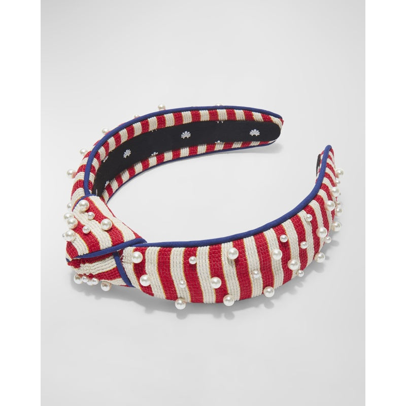 Faixa de cabeça listrada com nó perolado - Mercado de Luxo - O Maior E-Commerce de Bens, Produtos e Serviços de Luxo do Brasil.