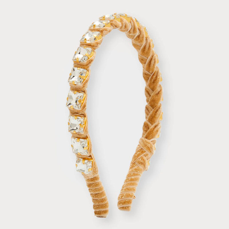 Faixa de cabeça quadrada com fios enfeitados - Mercado de Luxo - O Maior E-Commerce de Bens, Produtos e Serviços de Luxo do Brasil.