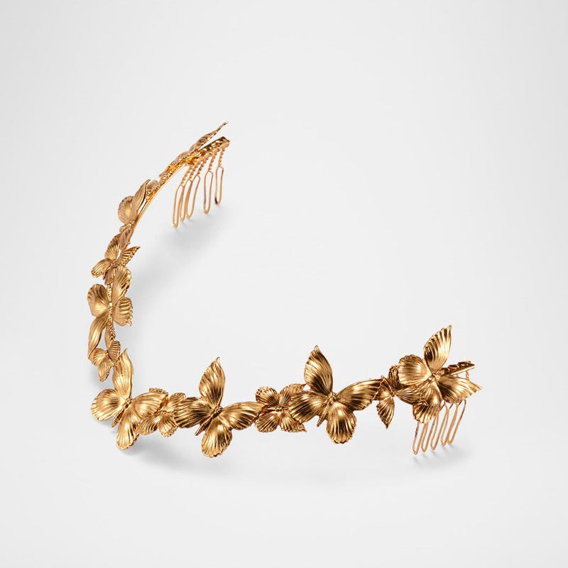 Tiara Silvie Butterfly Vee Halo Banhado a Ouro 14K - Mercado de Luxo - O Maior E-Commerce de Bens, Produtos e Serviços de Luxo do Brasil.