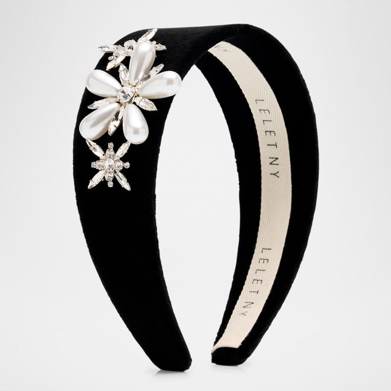 Faixa de cabeça larga de veludo Annie Crystal Cluster - Mercado de Luxo - O Maior E-Commerce de Bens, Produtos e Serviços de Luxo do Brasil.