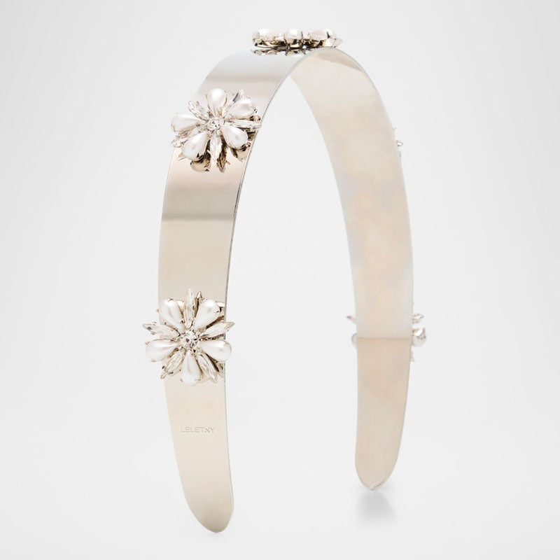 Tiara de aço inoxidável com Cristais perolados Liv - Mercado de Luxo - O Maior E-Commerce de Bens, Produtos e Serviços de Luxo do Brasil.