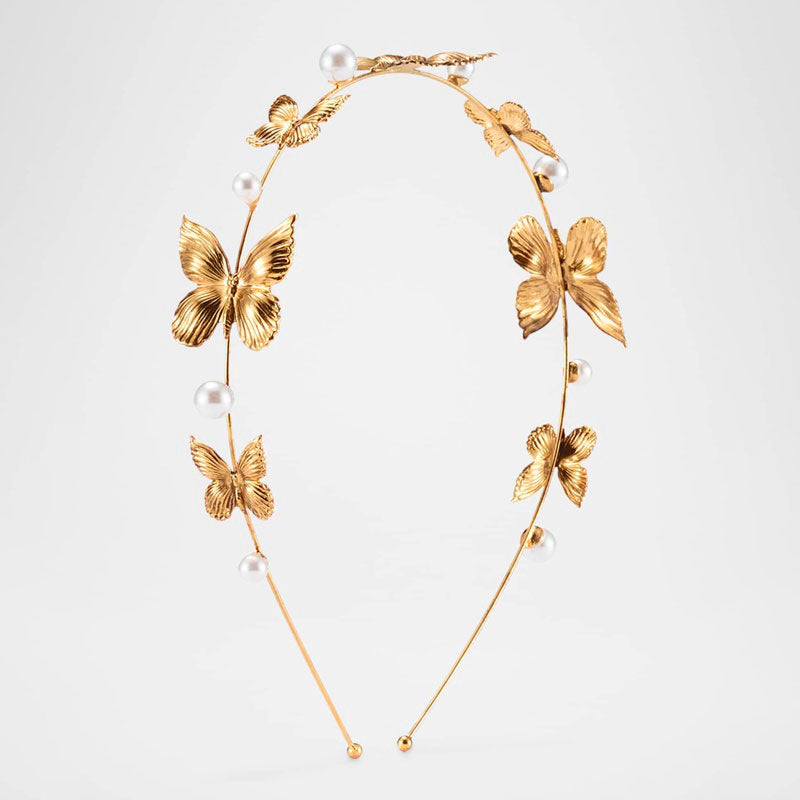 Tiara de borboleta e pérola falsa Silvie - Mercado de Luxo - O Maior E-Commerce de Bens, Produtos e Serviços de Luxo do Brasil.