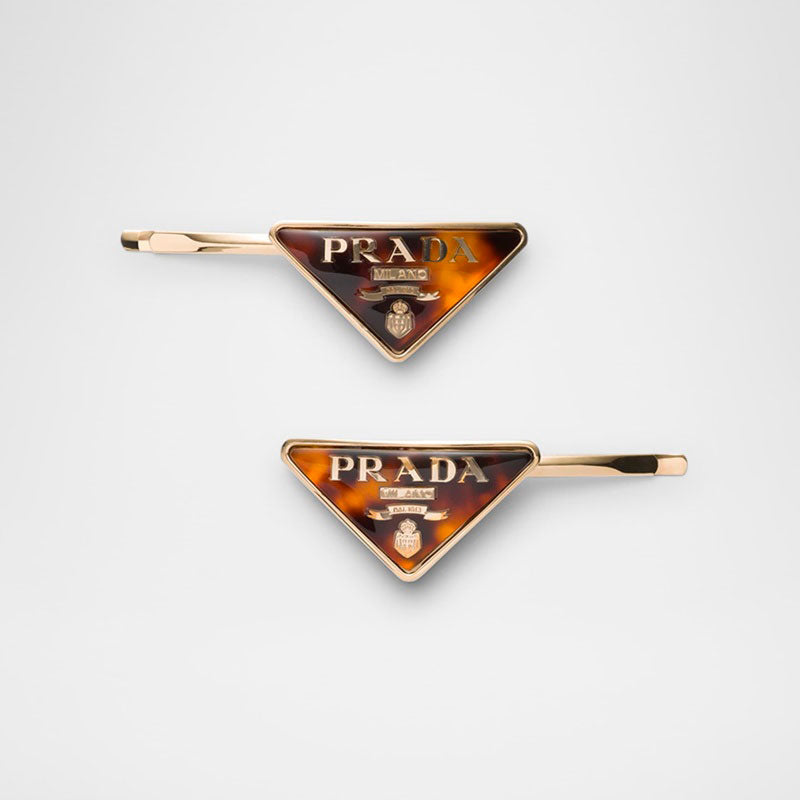 Presilhas triangulares de acrílico e metal - Mercado de Luxo - O Maior E-Commerce de Bens, Produtos e Serviços de Luxo do Brasil.