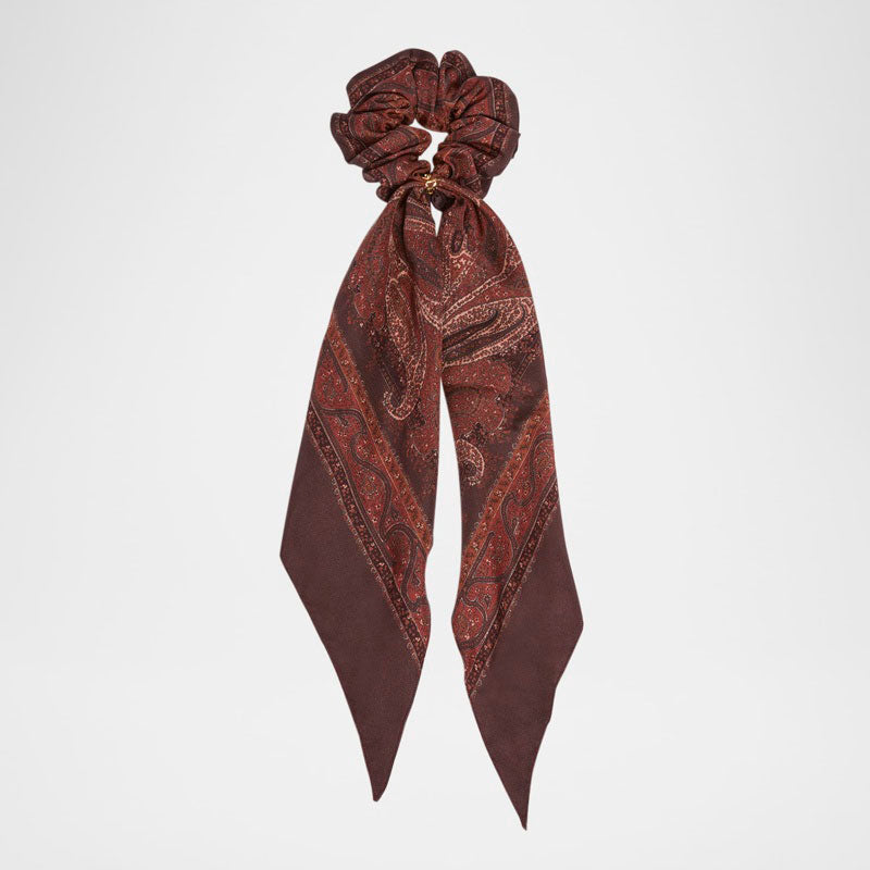 Scrunchie de cachecol de seda estampado com paisley - Mercado de Luxo - O Maior E-Commerce de Bens, Produtos e Serviços de Luxo do Brasil.
