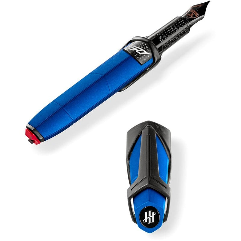 Caneta Tinteiro Automobili Lamborghini 60 anos - Pure Emotion - Ponta Fina - Azul - Mercado de Luxo - O Maior E-Commerce de Bens, Produtos e Serviços de Luxo do Brasil.