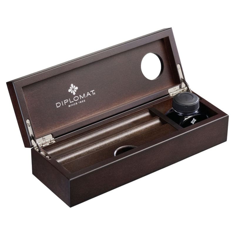 Porta Caneta Wooden Desk Equipment Wenge com Frasco