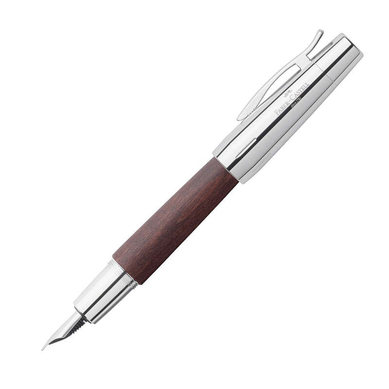 Caneta Tinteiro E-Motion Wood & Polished Chrome Dark