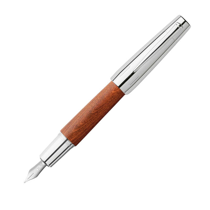 Caneta Tinteiro E-Motion Wood & Polished Chrome