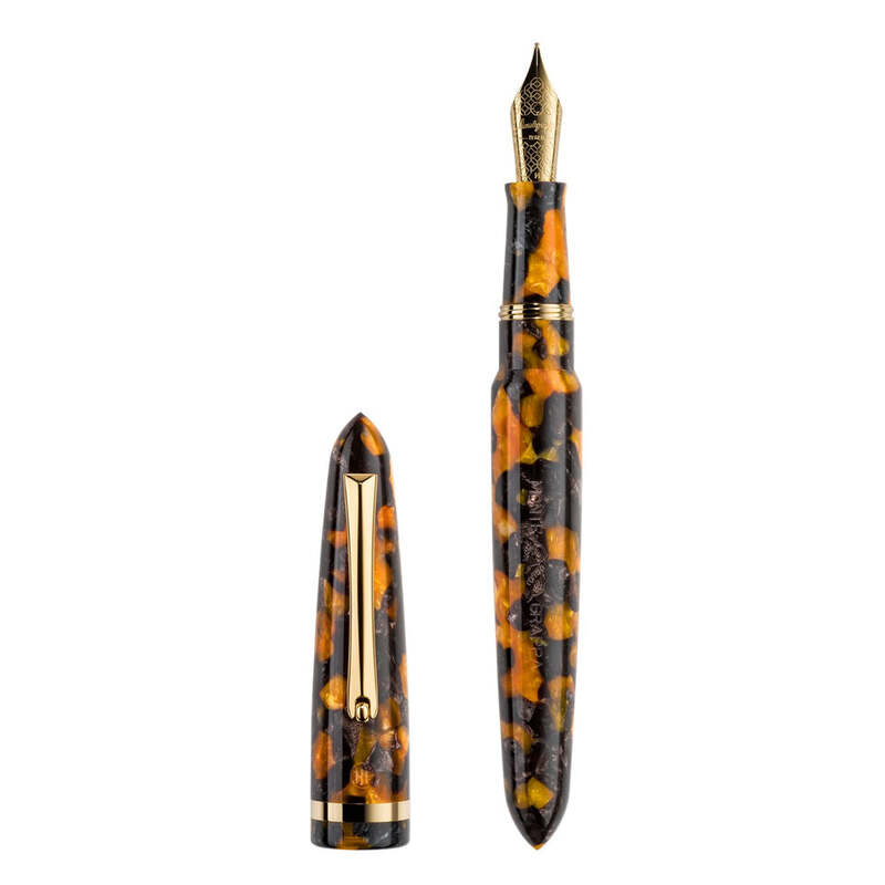 Caneta Tinteiro Venetia Havana Amber Steel