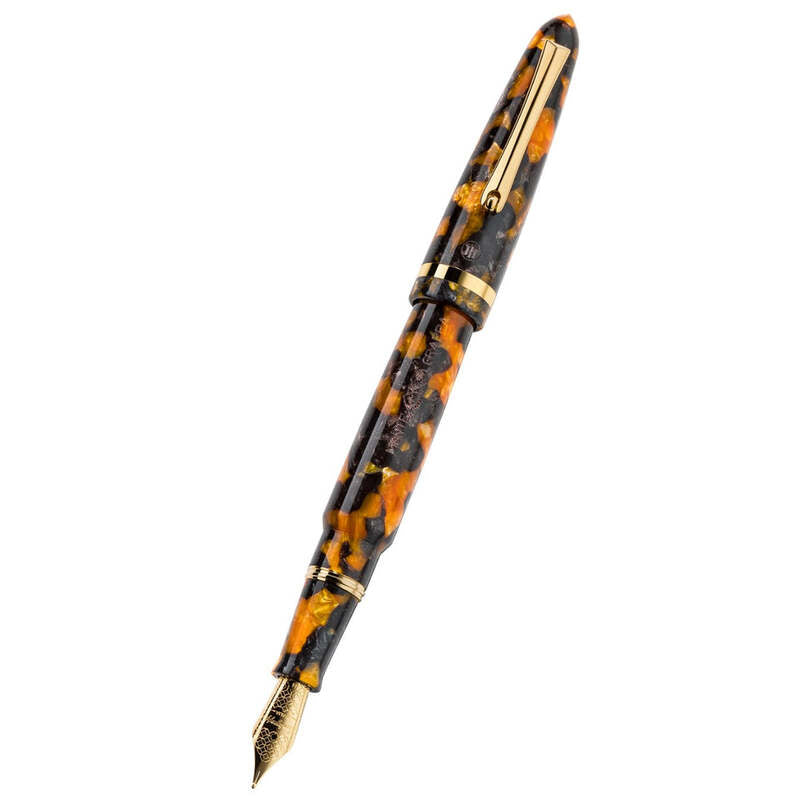 Caneta Tinteiro Venetia Havana Amber Steel - Mercado de Luxo - O Maior E-Commerce de Bens, Produtos e Serviços de Luxo do Brasil.