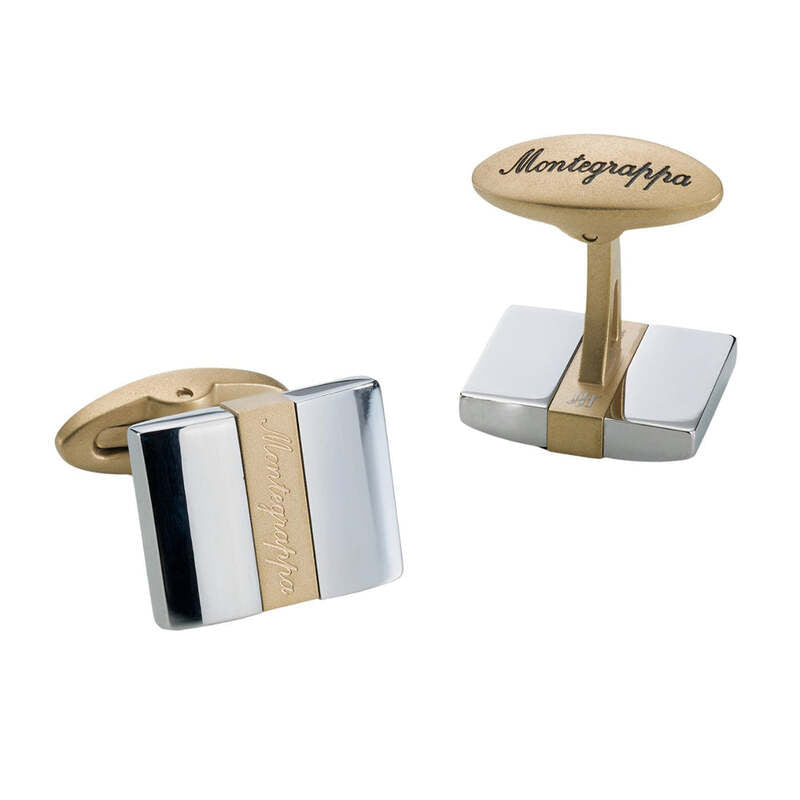 Abotoaduras Rettangolo Gold & Stainless Steel 