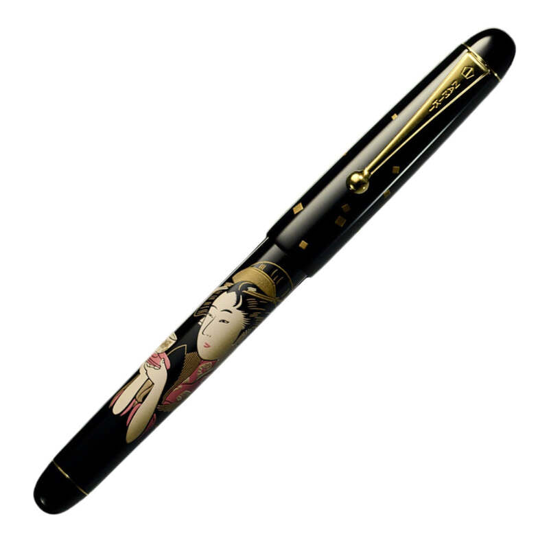Caneta Tinteiro Nippon Art Ukiyo-e Okita Naniwaya "Geisha & Art of Tea"