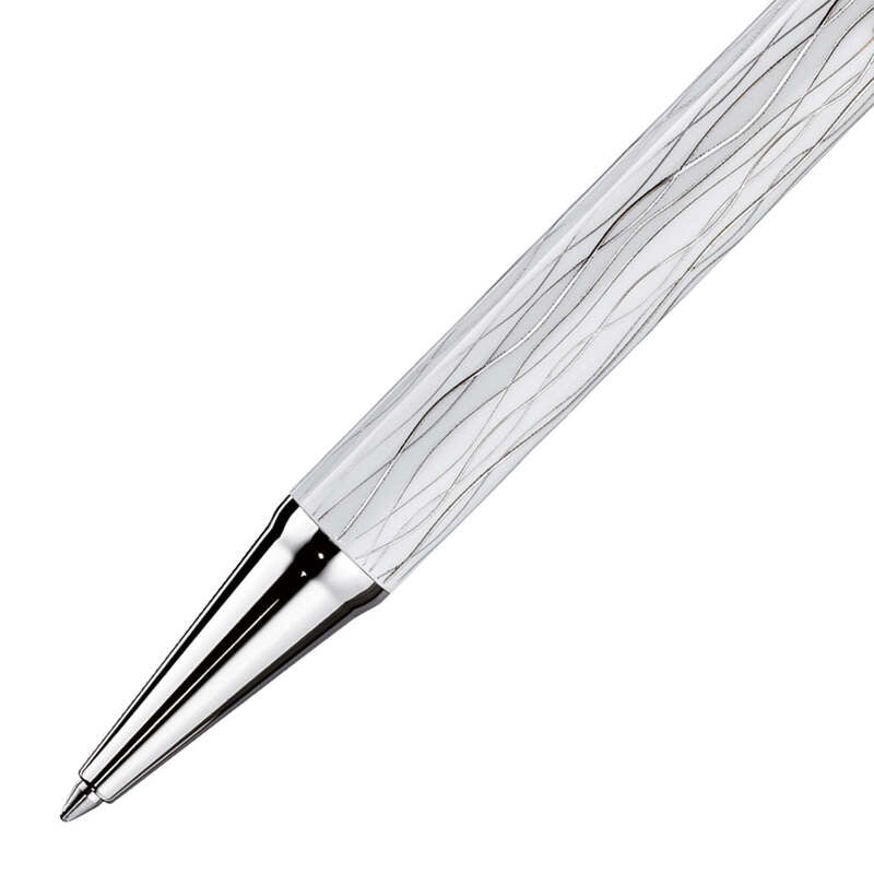 Caneta Esferográfica Design 04 Wave Platin - Mercado de Luxo - O Maior E-Commerce de Bens, Produtos e Serviços de Luxo do Brasil.