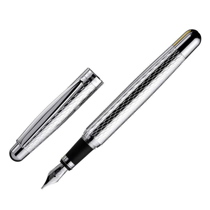Caneta Tinteiro Design 02 Sterling Honeycomb Guilloche