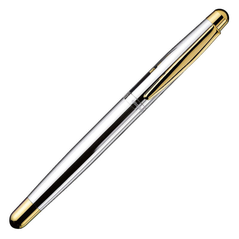 Caneta Tinteiro Design 02 Sterling Gold Shine - Mercado de Luxo - O Maior E-Commerce de Bens, Produtos e Serviços de Luxo do Brasil.