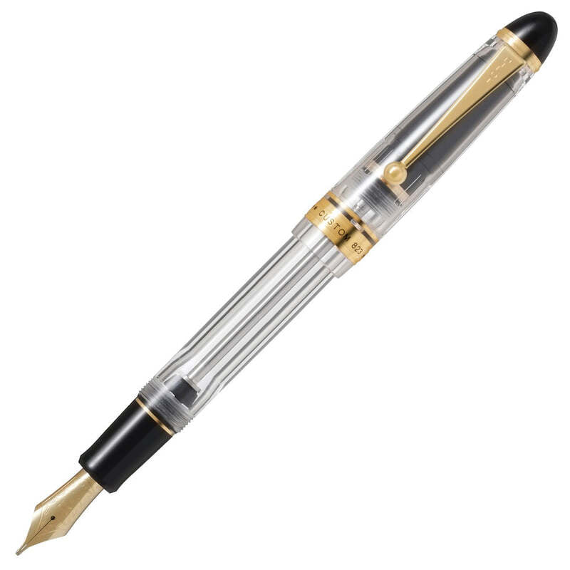 Caneta Tinteiro Custom 823 Clear Ouro 14k