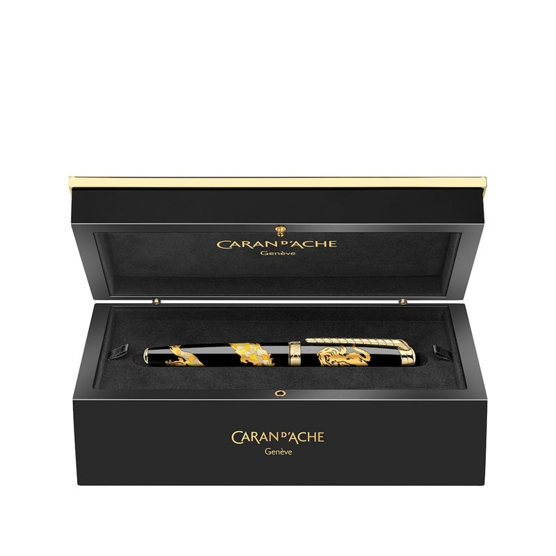 Caneta Tinteiro Straw Marquetry Dragon