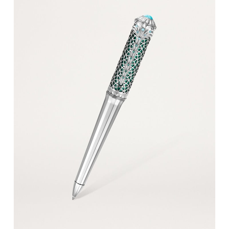 Caneta Esferográfica Sterling Silver, Turquoise and Mother-Of-Pearl Palm Tree - Mercado de Luxo - O Maior E-Commerce de Bens, Produtos e Serviços de Luxo do Brasil.
