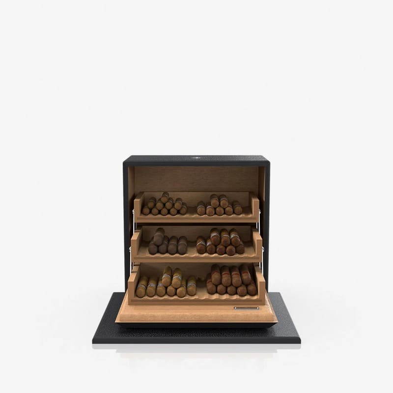 Umidor Shagreen Preto GL - Mercado de Luxo - O Maior E-Commerce de Bens, Produtos e Serviços de Luxo do Brasil.