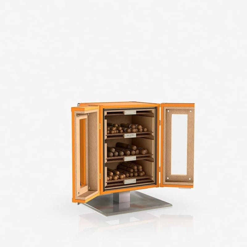 Umidor Leather Mini Trunk Laranja - Mercado de Luxo - O Maior E-Commerce de Bens, Produtos e Serviços de Luxo do Brasil.