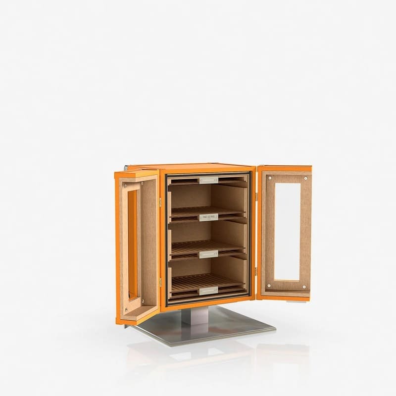 Umidor Leather Mini Trunk Laranja - Mercado de Luxo - O Maior E-Commerce de Bens, Produtos e Serviços de Luxo do Brasil.