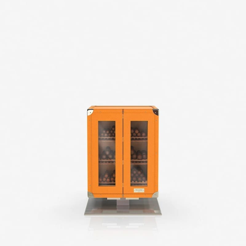 Umidor Leather Mini Trunk Laranja - Mercado de Luxo - O Maior E-Commerce de Bens, Produtos e Serviços de Luxo do Brasil.