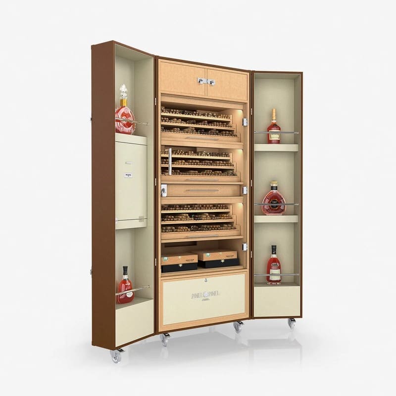 Umidor Ultimate Trunk Calfskin Marrom com Dourado e Interior Marfim - Mercado de Luxo - O Maior E-Commerce de Bens, Produtos e Serviços de Luxo do Brasil.